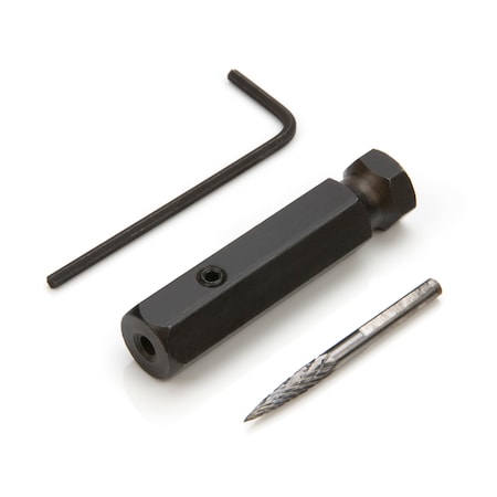 Steelman 1/8" Carbide Double Cut Burr for Tire Repair Dressing with Adapter 18240A